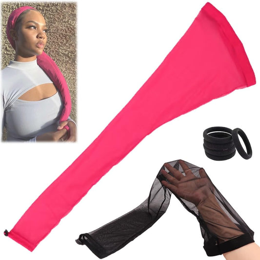 Hairweave Sleeve-Fashionable Design - Haircare, Hairweave Sleeve for Locs with Drawstring, Breathable Lightweight Long Hair Weave Dreadlock Cap Wig Cap with Elastic for Bun Faux Locs(Pink*1pcs)