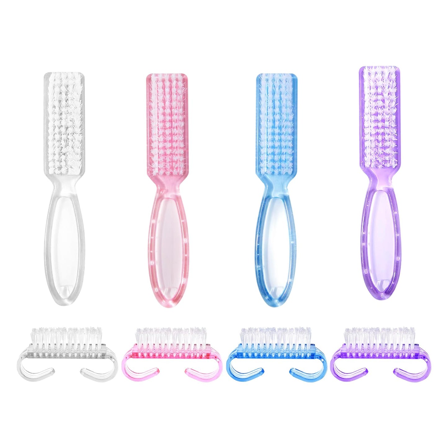 Nail Scrubber Brush 8PCS Set, Handle and Long Handle Nail Cleaning Brushes, Sturdy Fingernail Brush for Manicures