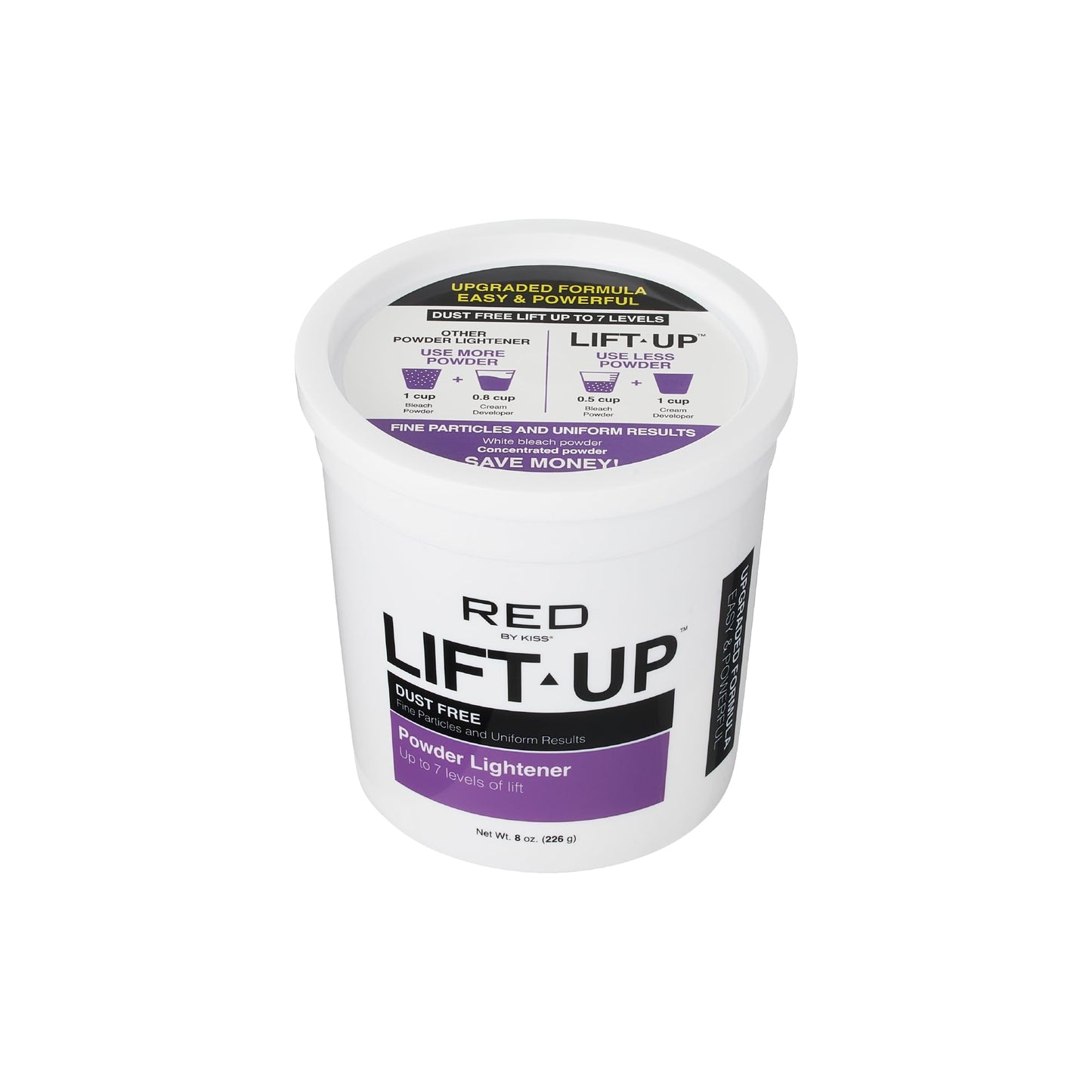 Red by Kiss Lift Up Hair Bleach Powder Lightener, Fine Particles for Easy Mixing & Application, Fast & Accurate Lifting to Levels 7-13, Collagen & Glucose Infused