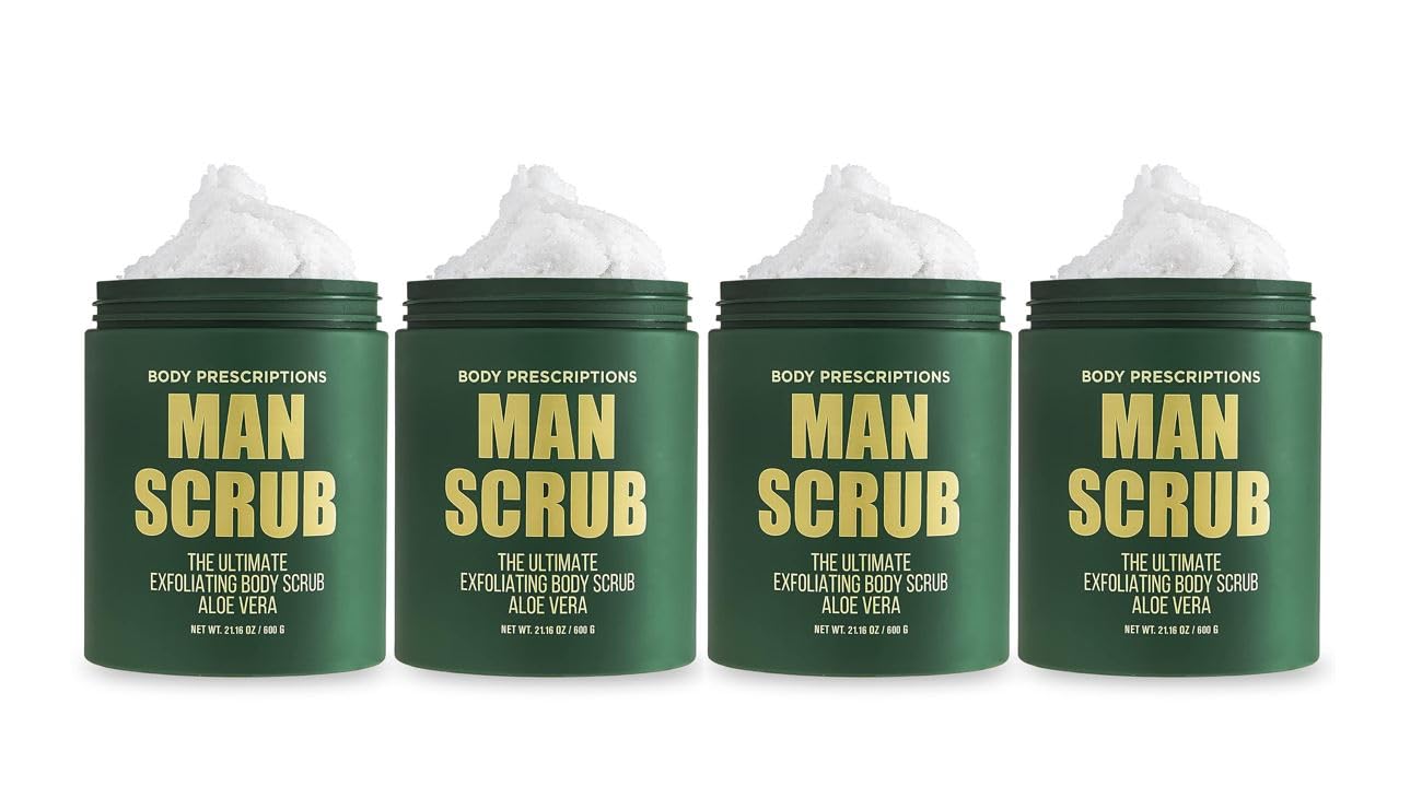 Men’s Charcoal Exfoliating Body Scrub – 21oz Cleansing Wash for All Skin Types