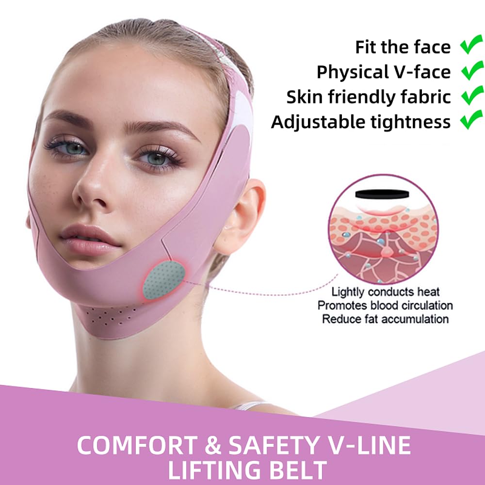 Graphene V-Line Mask Chin Up Mask V Shaped Face Mask Chin strap for sleeping,Jawline Shaper,Lilac,S
