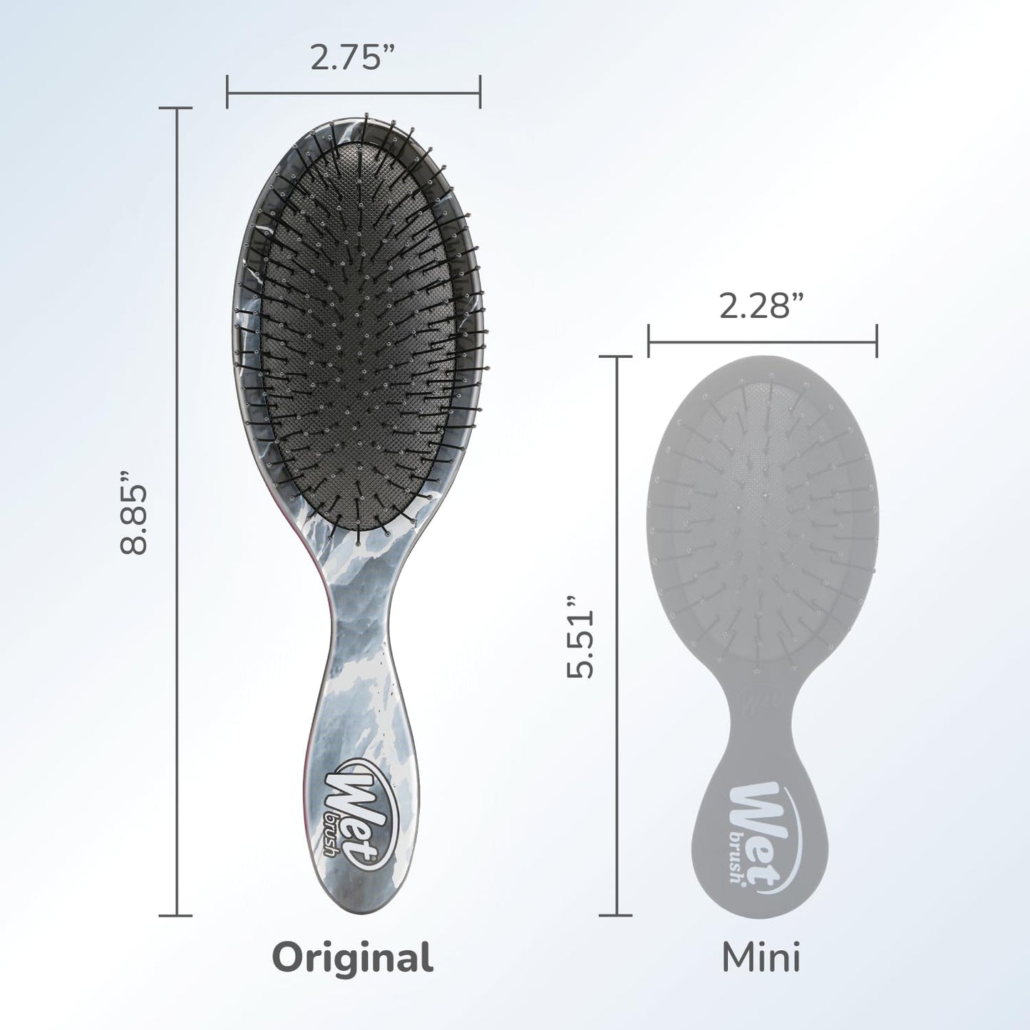 Wet Brush Original Detangler Brush - Metallic Marble, Onyx - All Hair Types - Ultra-Soft IntelliFlex Bristles Glide Through Tangles with Ease - Pain-Free Comb for Men, Women, Boys and Girls