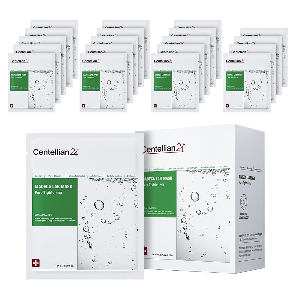 Madeca Mask 24 Pack - Wrinkle Revitalizing Face Sheet Masks with Centella Asiatica & Niacinamide for Skin Elasticity & Instant Lift