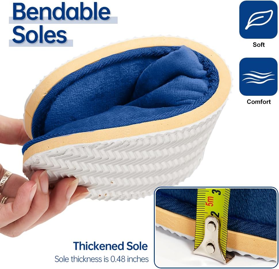 Non-Slip Disposable Slippers - 2-6 Pairs, Washable Velvet Closed Toe for Guests, Hotel & Spa