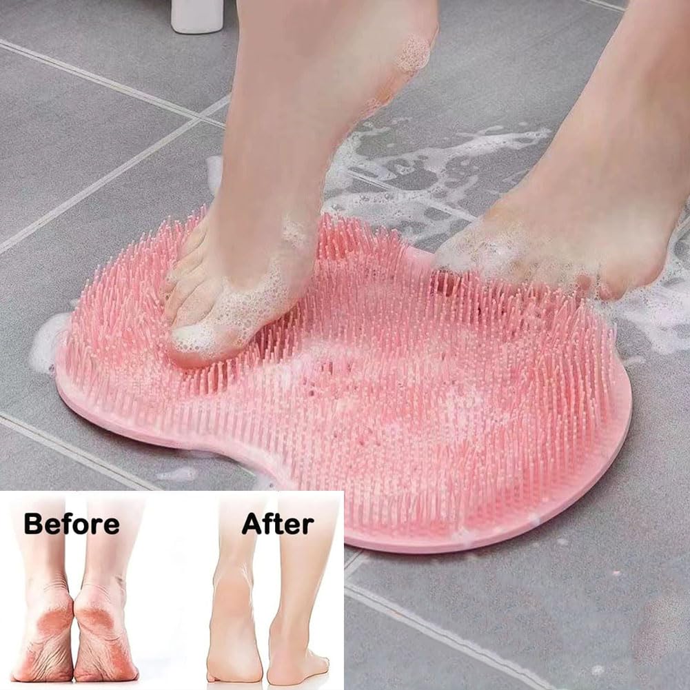 Solespa Hands-Free Silicone Foot Scrubber Mat, Foot Scrubber for Shower, Back and Feet Cleaning Mat (Green, 0.27lb)