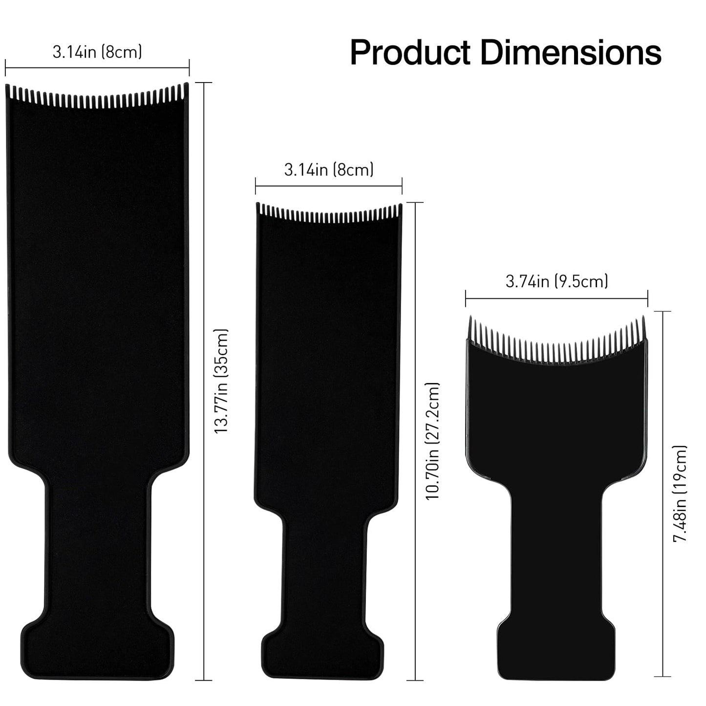 Jaasuee 4-Piece Balayage Highlighting Kit - Black Nylon Combs & Brush for Salon & Home Use
