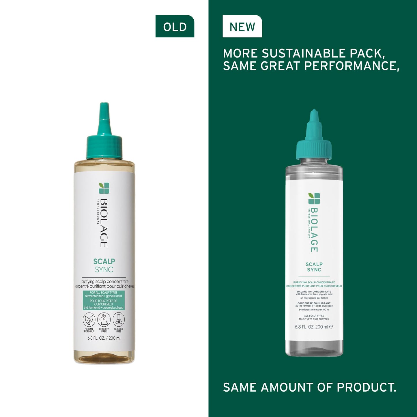 Biolage Scalp Sync Purifying Concentrate - Exfoliating & Clarifying Scalp Treatment, Refreshing & Reinvigorating, Fermented Tea Blend & Glycolic Acid