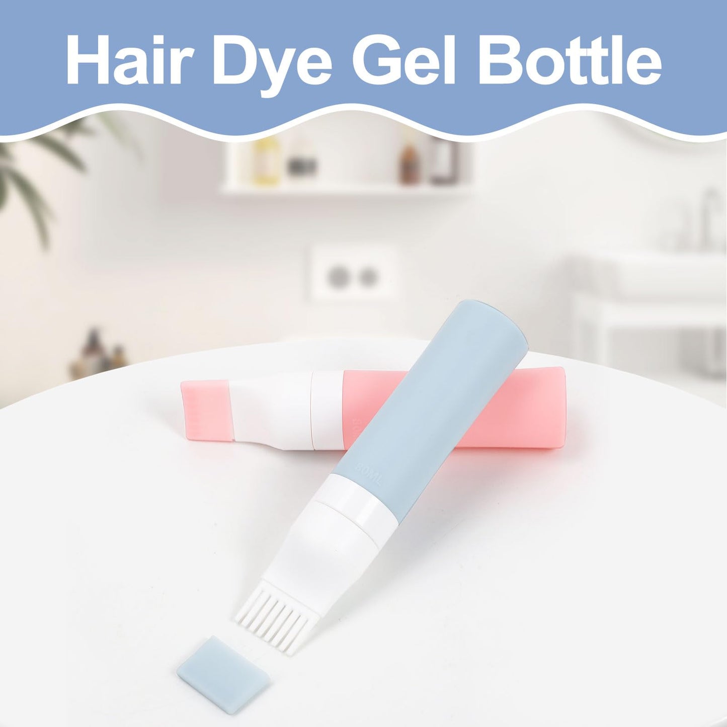 Lapfoon 2 Packs Silicone Hair Oil Applicator, 2.7 Ounce Root Comb Applicator Bottle for Hair Dye, Hair Dye Comb Brush, Scalp Oil Applicator Bottle