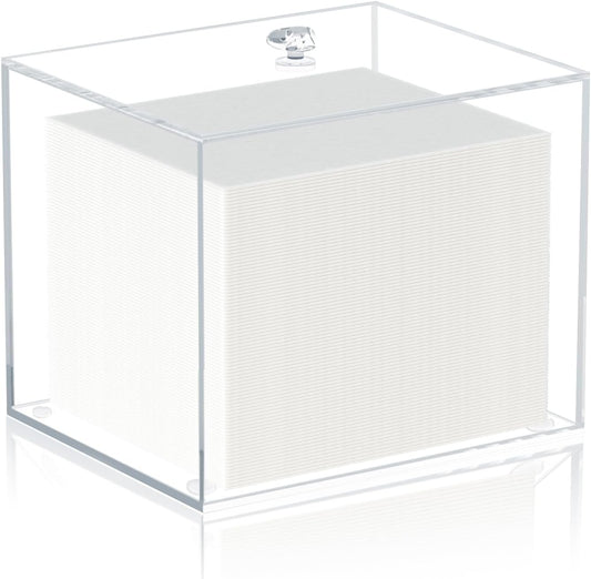 Clean Skin Club Acrylic Disposable Face Towels Holder - Bathroom Organizer & Storage Box