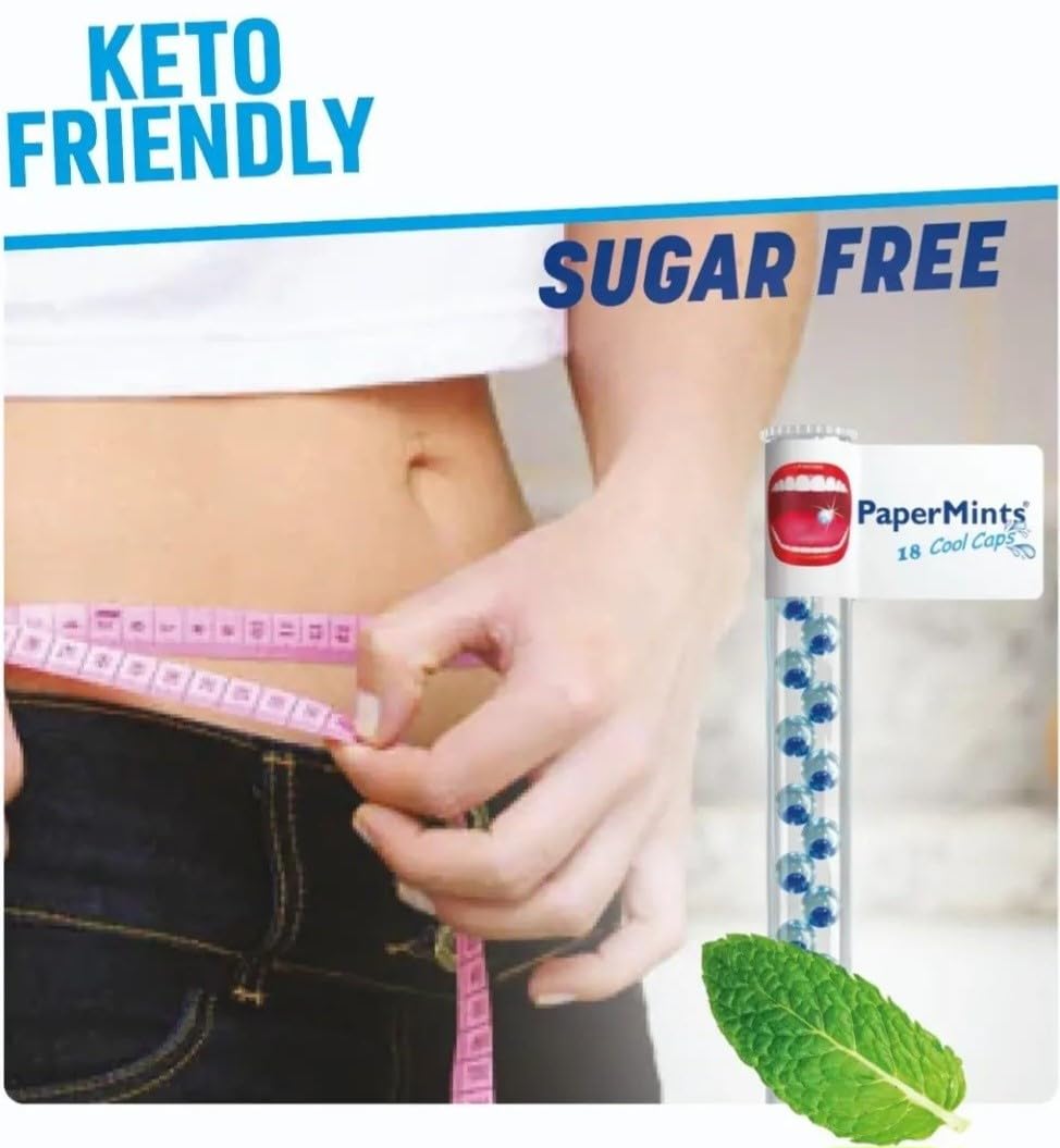 PaperMints CoolCaps - Sugar-Free Instant Fresh Breath Mints, 4 Pack (160 Capsules) for Halitosis & Dry Mouth Relief