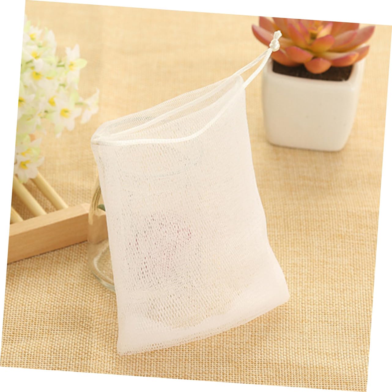 Ipetboom 10pcs Foaming Mesh Soap Pouch Net Lathering Net Face Wash Safe and Comfortable Touch
