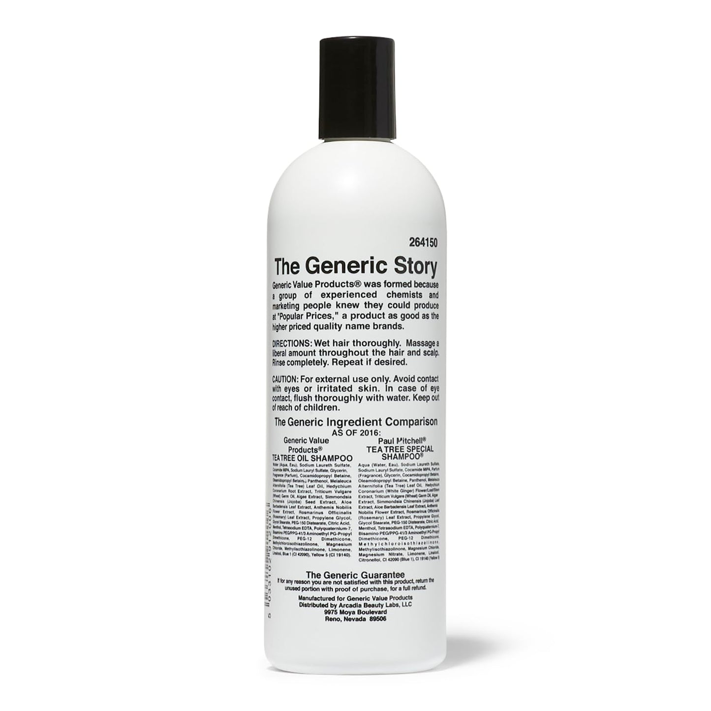 Generic Value Products Tea Tree Oil Shampoo, Leaves Hair Soft and Manageable, Leaves Scalp Clean and Tingling, Adds Vitality and Luster, 16 oz.