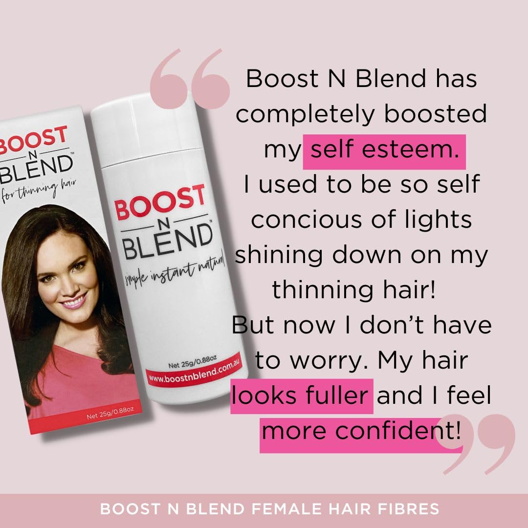 Boost N Blend Hair Volumizer for Women - Scalp Concealer Powder and Cotton Fibers for Thinning Hair (25g/0.88oz)