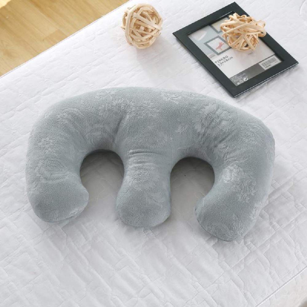 cozy heart Beauty Salon Breast Pillow Feminine Bolster Breast Pillow for Massage Table, Massage Face Cradle Rest Pillow for SPA Salon,Removable Cover (Light Grey()