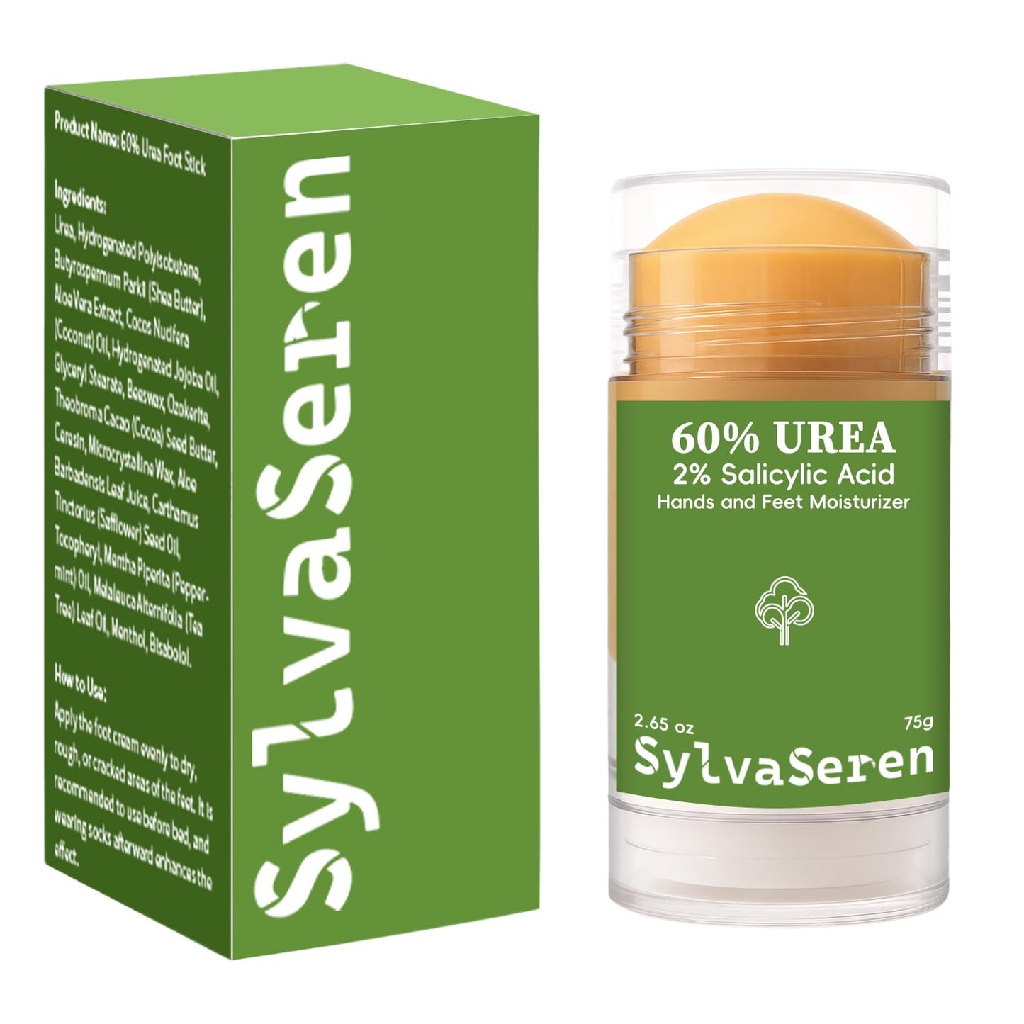 60% Urea Cream 2.65 Ounce Heel Balm Stick Cracked Heel Repair Balm Stick for Dry Cracked Feet Treatment with Aloe Vera, Jojoba Oil, Shea Butter & Tea Tree Oil for Dry Cracked Heels