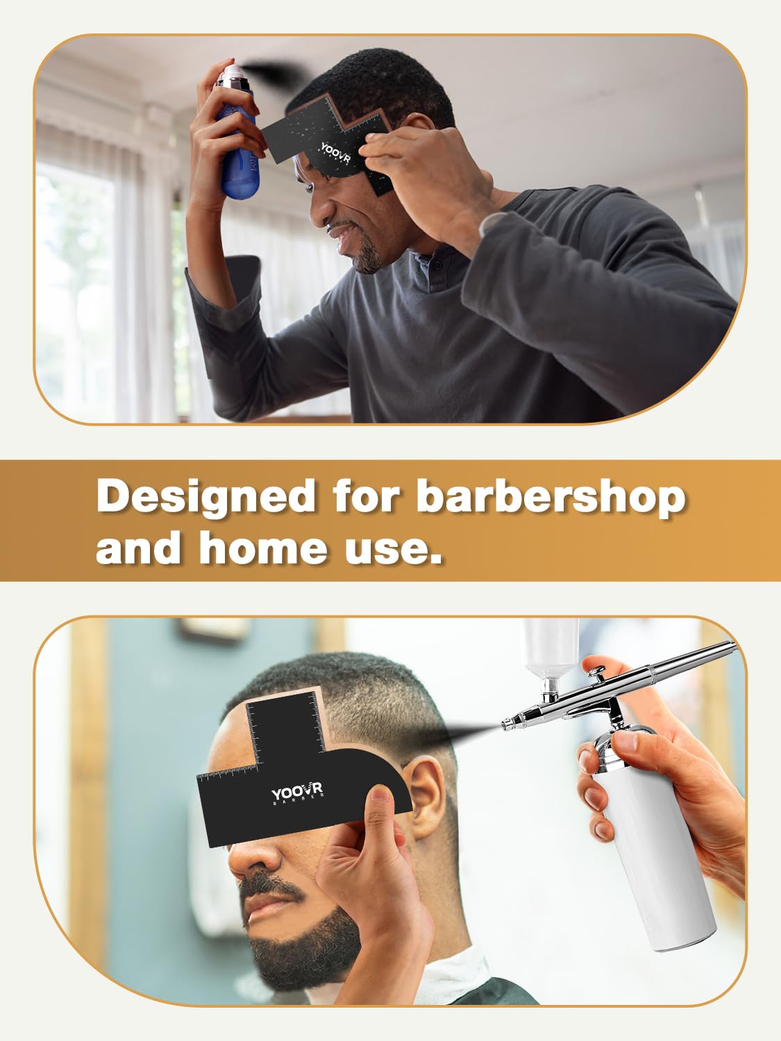 2PCS Barber Accessories for Hairline Shaping Tool, Barber Supplies Enhancement Card for Barbers with Graduated Scale Essential Barber Line up Tools and Color Spray Edge Hairline Shaping Tool, T-Shaped