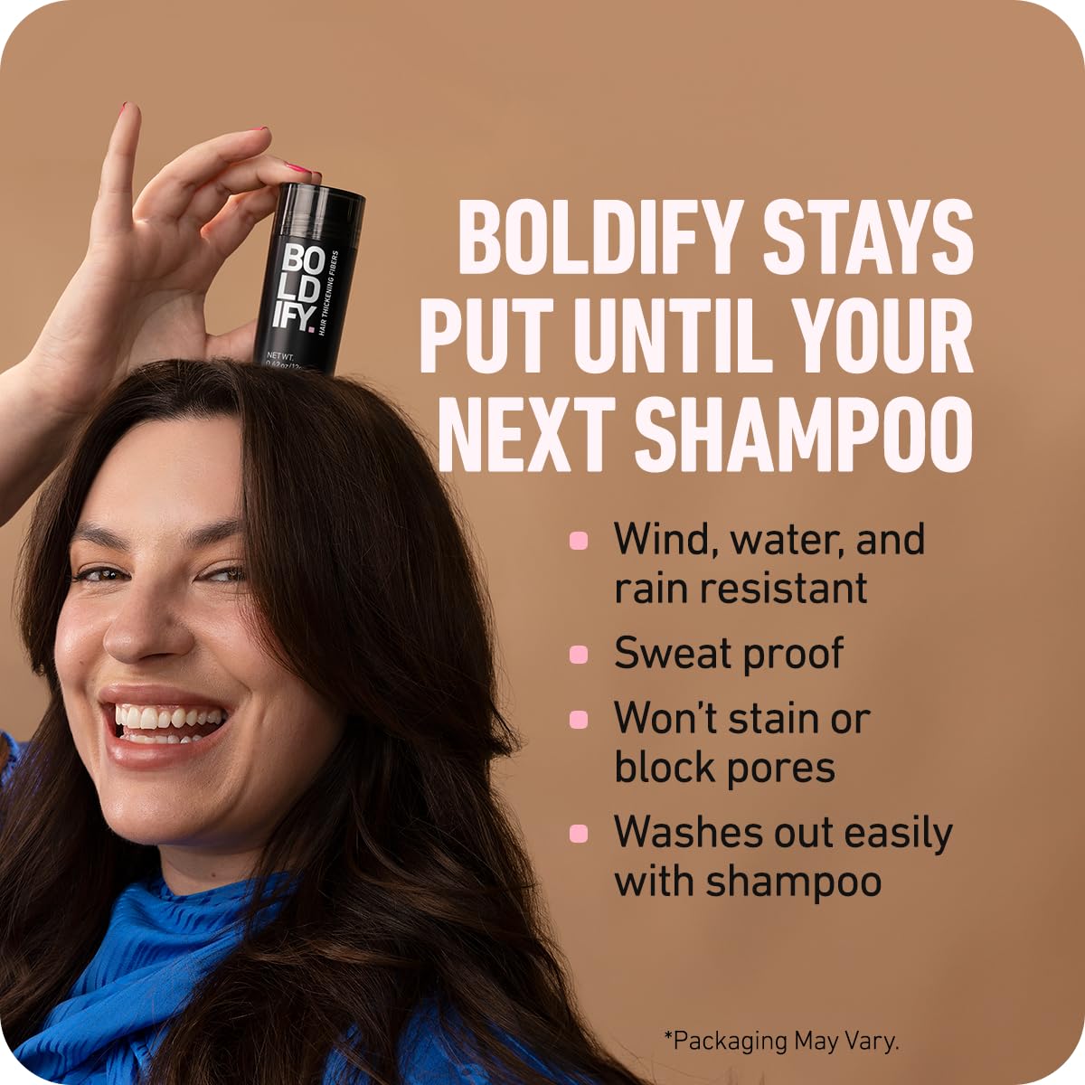 BOLDIFY Hair Fibers (28g) - Fill In Thinning and Fine Hair for an Instantly Fuller, Thicker Look - 14 Shades for Women & Men - Dark Brown
