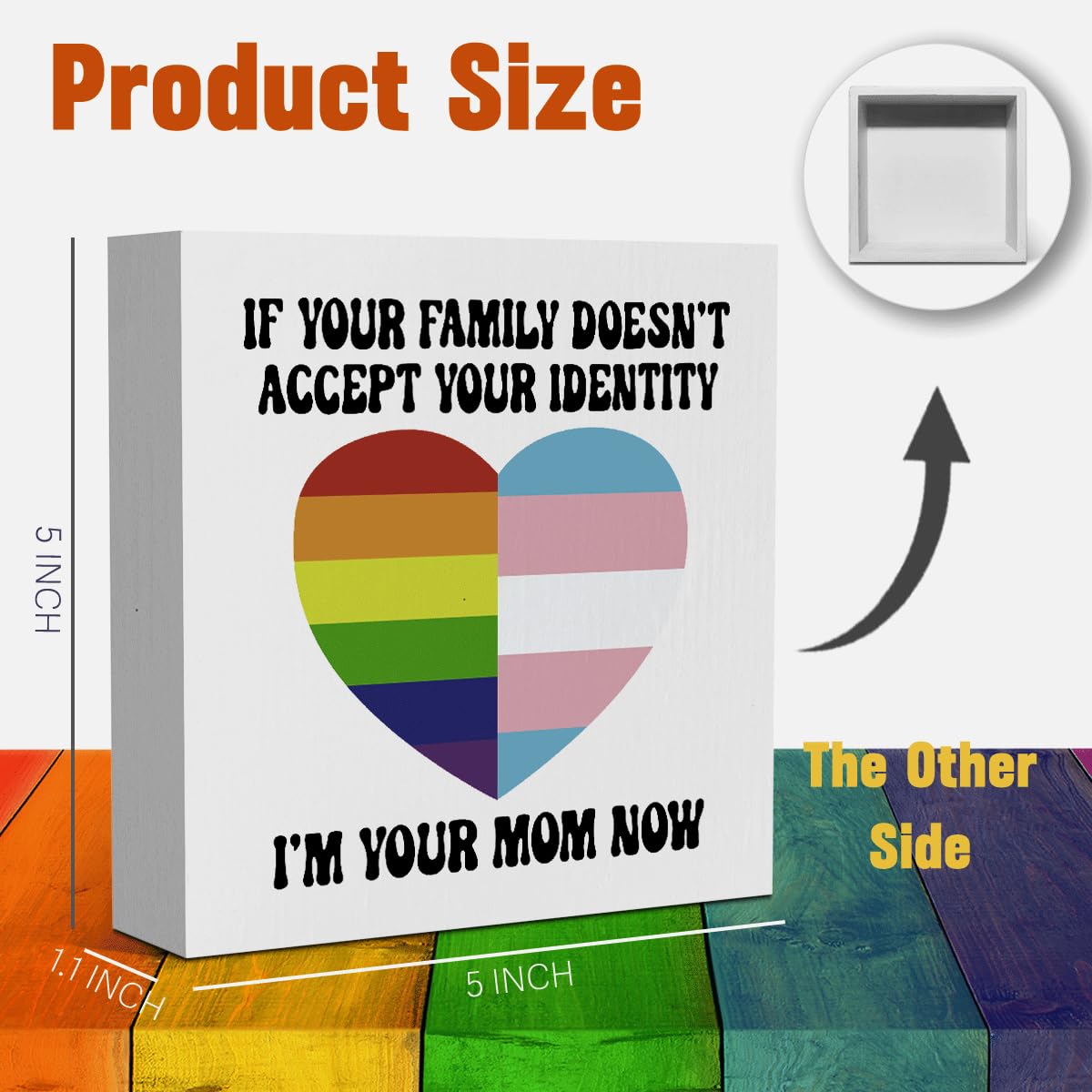 Gay Pride Party Decorations Gay Pride Gifts for Women Lesbian LGBT LGBTQ Coming Out Gifts Idea Rainbow Decor for Prides Month 5 x 5 inches