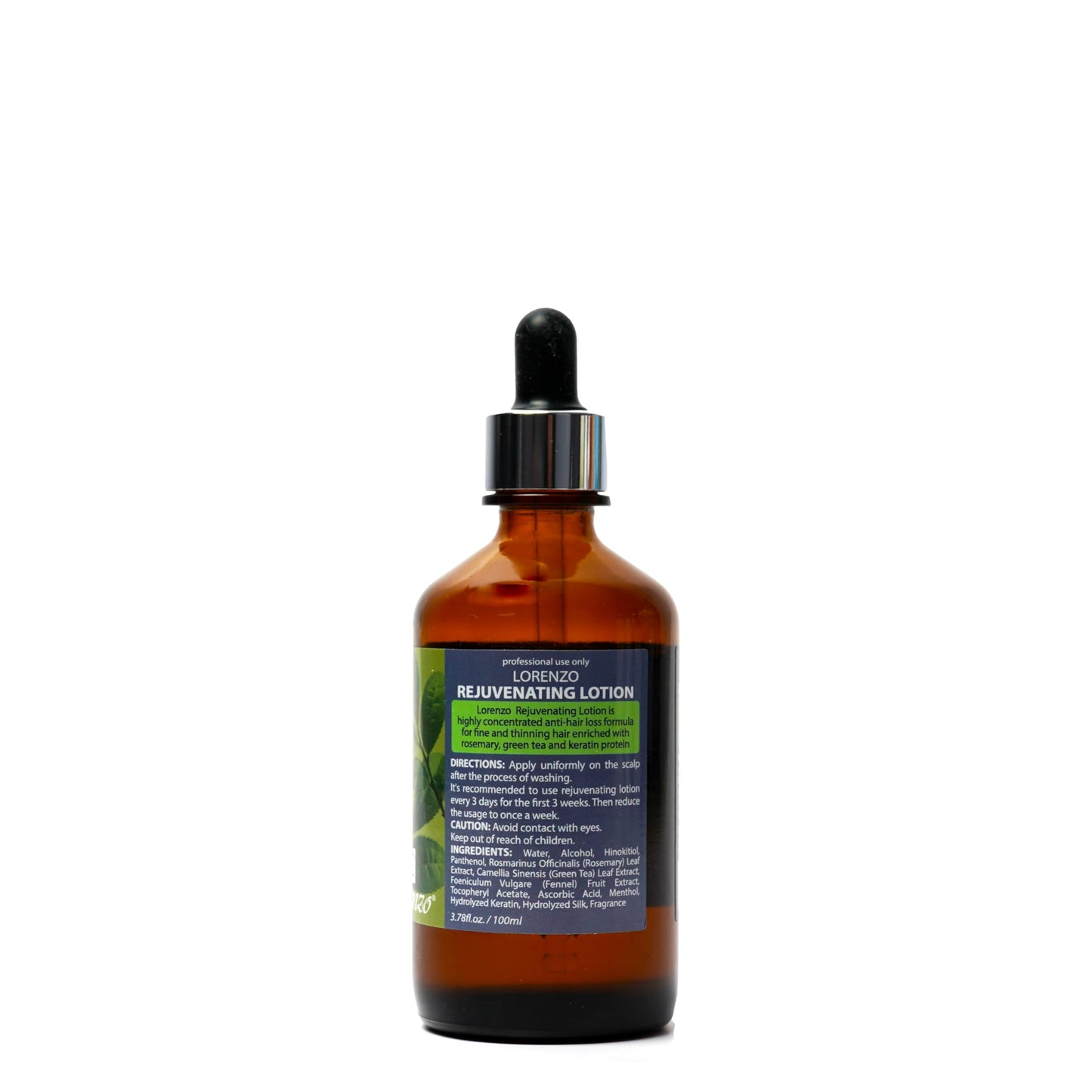 L Lorenzo Rejuvenating Lotion 3.78 fl.oz/100ml | Anti-Hair Loss Action | Rosemary & Green Tea and Keratin Protein