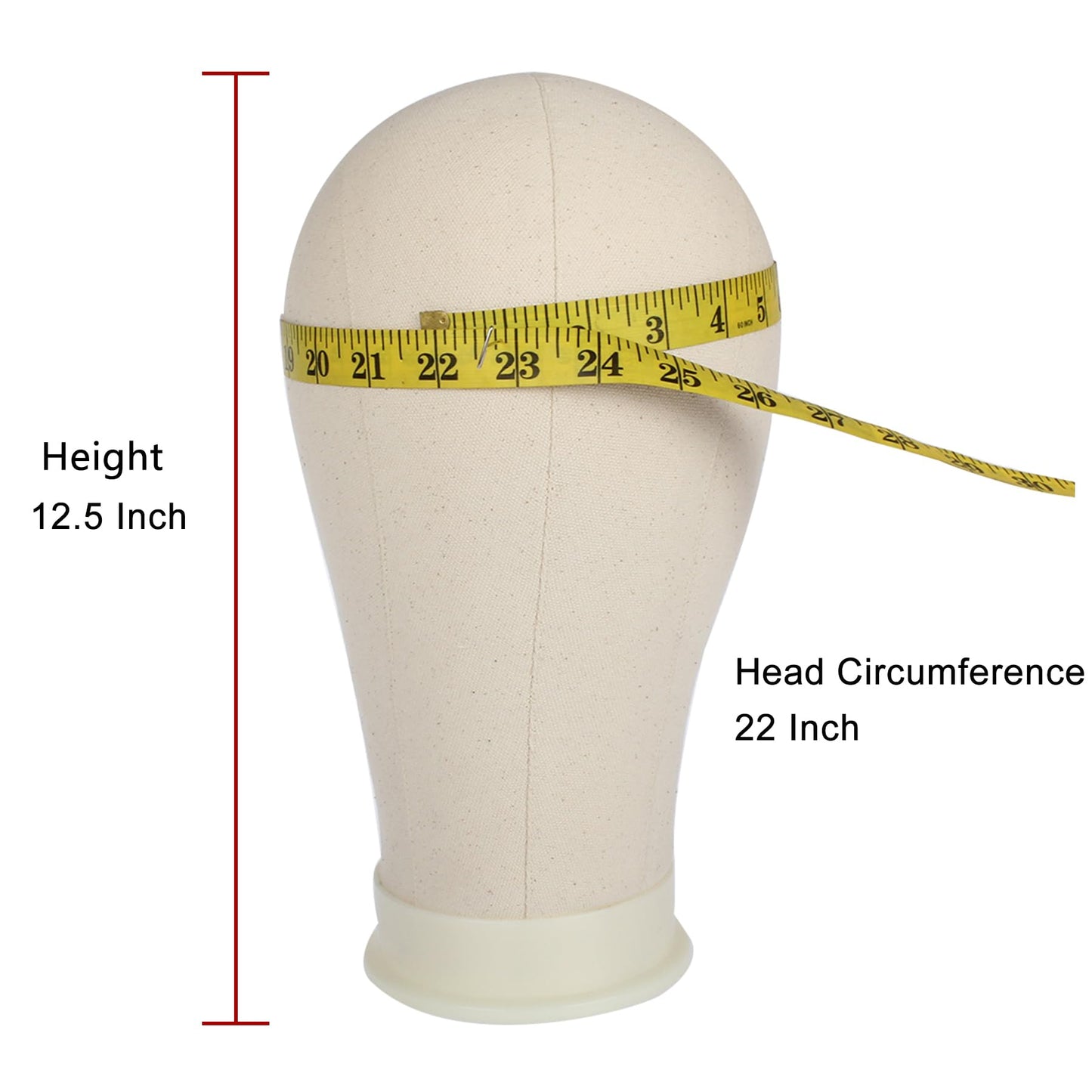 XTREND 21"-24" Canvas Block Mannequin Head for Making Weft/Wig/Hair Extension, Display Styling Mannequin With Wig Stand Set, Manikin Canvas Hair Accessories 22 Inch