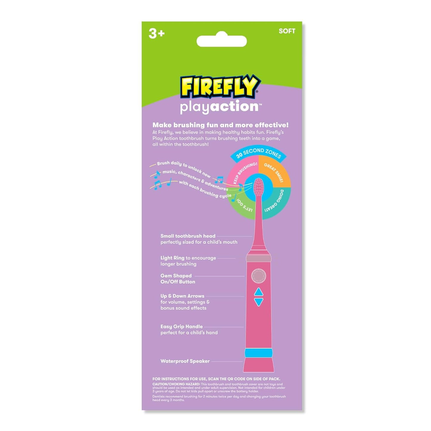 Interactive Sonic Toothbrush Kit for Kids - FIREFLY Play Action Trolls with Lights, Music & Games