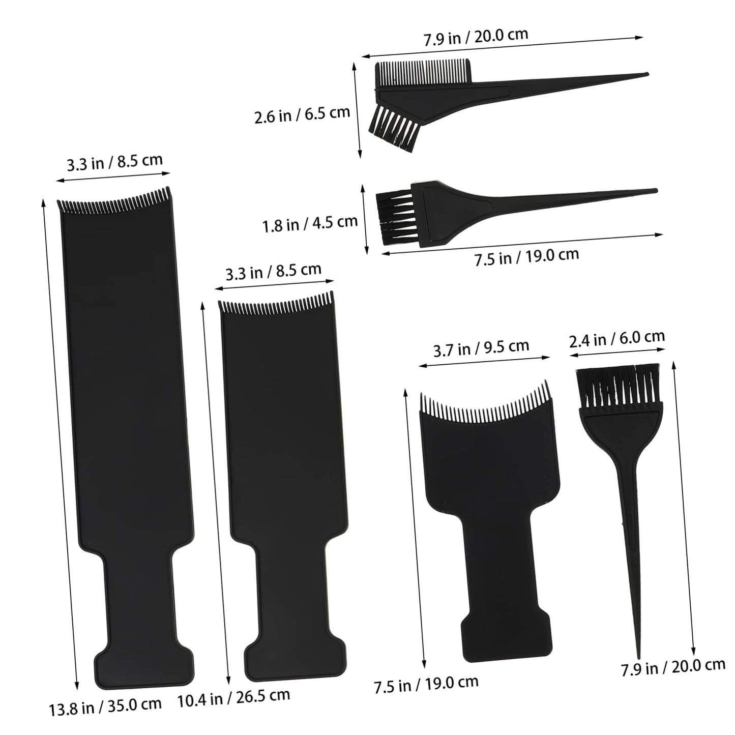 Beatifufu Hair Dye Tools 6 Pcs Hair Coloring Kit Highlights Plate Easy to Use for Home Salon