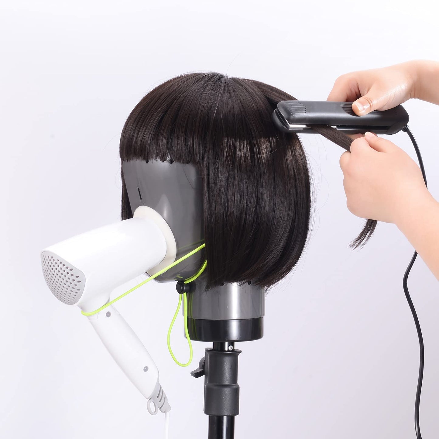 HOMEGOAL Hair Dryer Wig Stand Holder Mannequin Head, Drying Wig From Inside to Outside, Quickly, Easily, For Lace Scalp Cap Net (Dark Grey)