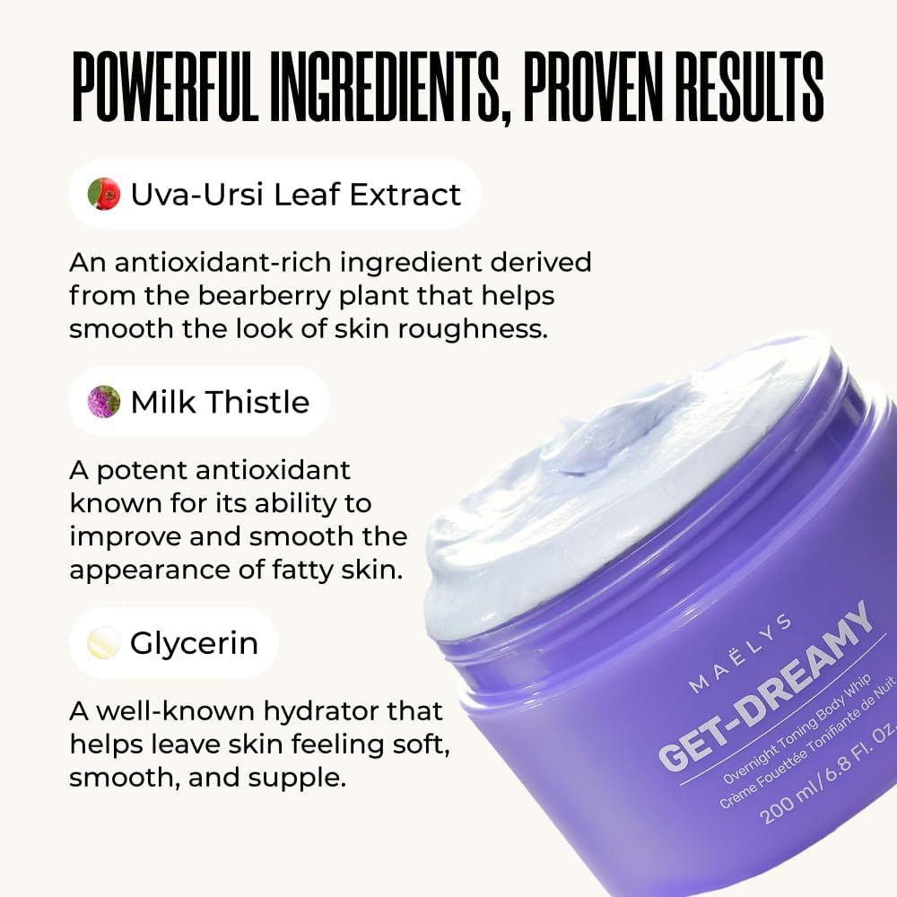 MAËLYS GET-DREAMY Overnight Toning Body Whip - Body Firming Whip That Works While You Sleep - Helps Target The Appearance Of Loose Skin On The Body