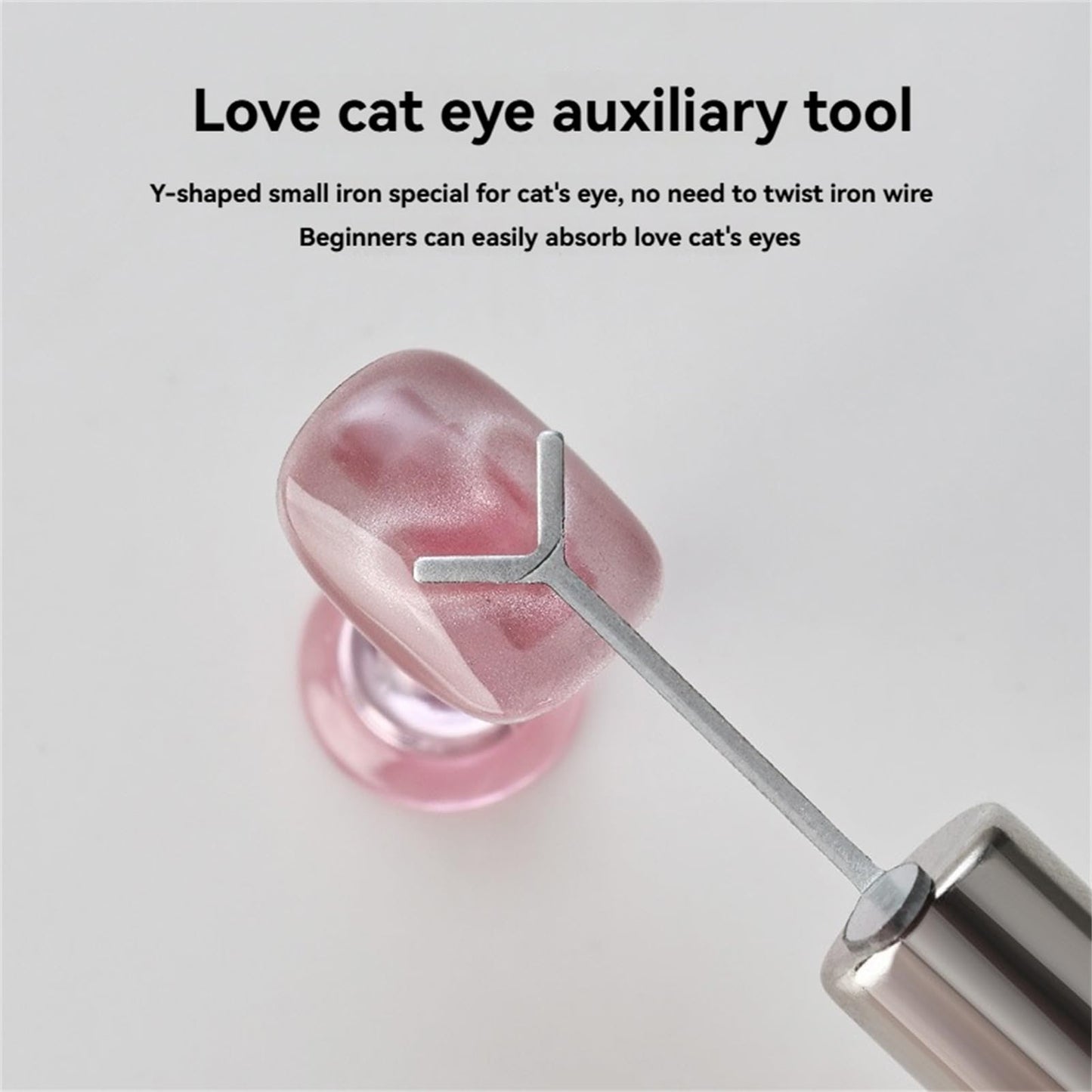 Heart Cat Eye Magnet For Nails, 5 Pack DIY Heart Cat Eye Magnet Set, Professional Nail Art Magnet Sticks with Y-Shaped Guide (10PCS)