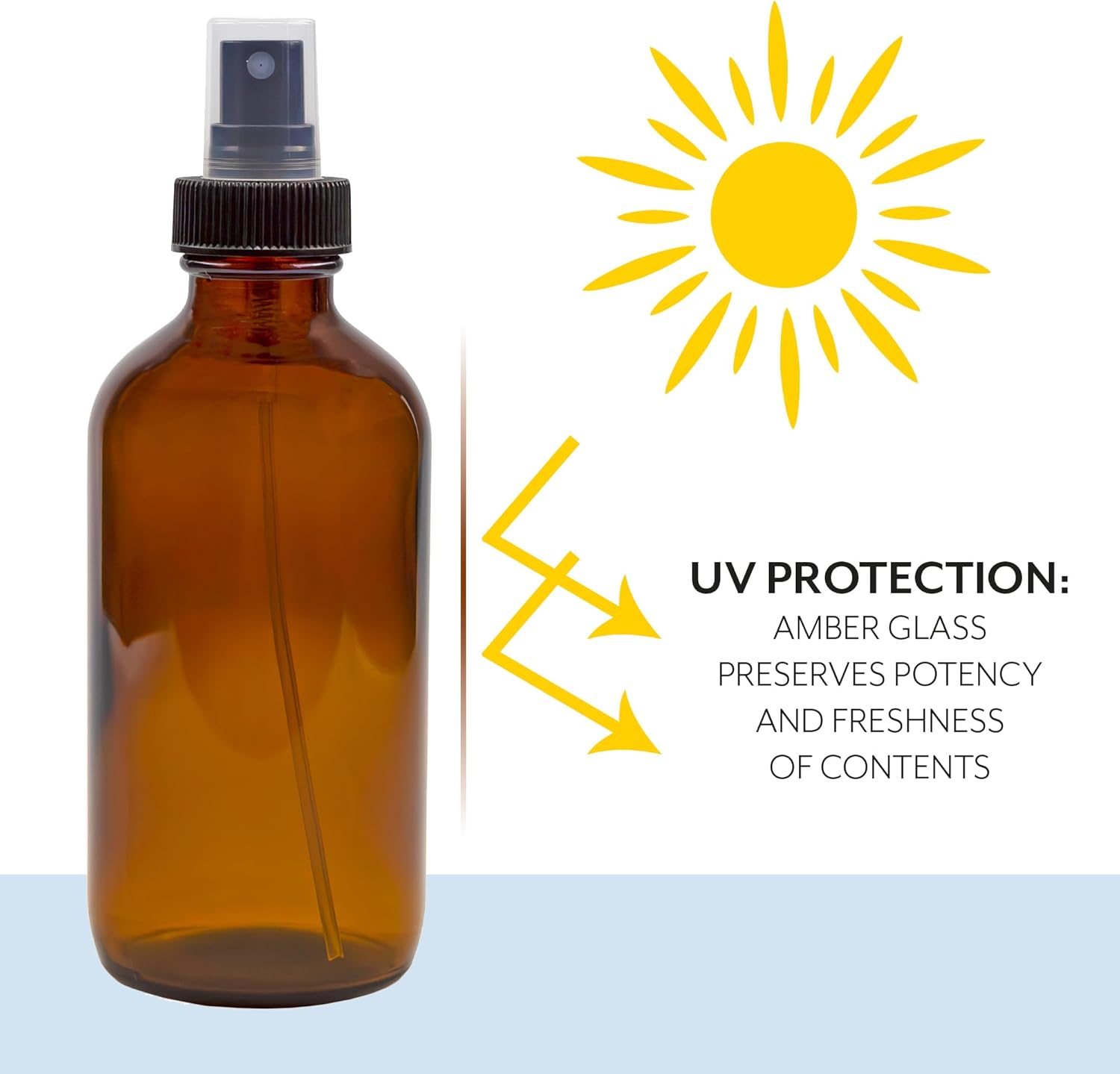 8-Ounce Amber Glass Spray Bottles (4-Pack) - Fine Mist Atomizers for Aromatherapy & DIY