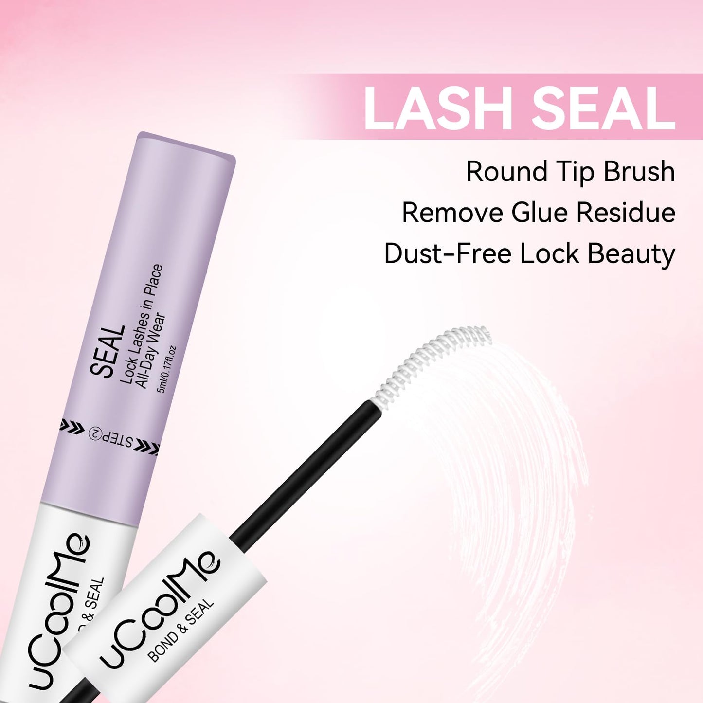 Lash Bond and Seal uCoolMe Waterproof for Lash Clusters 144Hours Super Hold Long-Lasting Non-Irritating Eyelash Glue for DIY at Home(Black Bond,10ML)