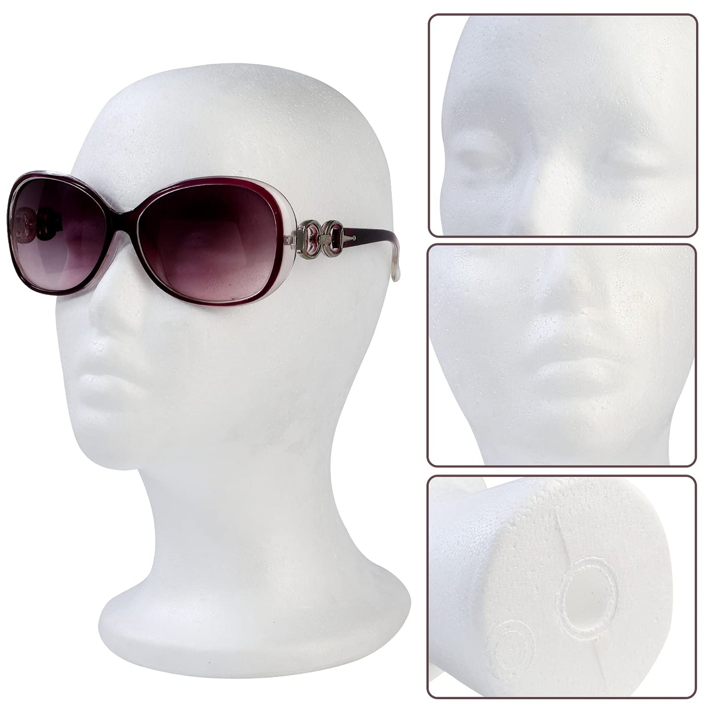 BALABALA 3 Pcs Foam Wig Head, Female Styrofoam Mannequin Hairpieces Stand Holder Cosmetics Model Head Wig Display for Style, Model, Display Hair, Hats, Hairpieces, Mask , Salon and Travel
