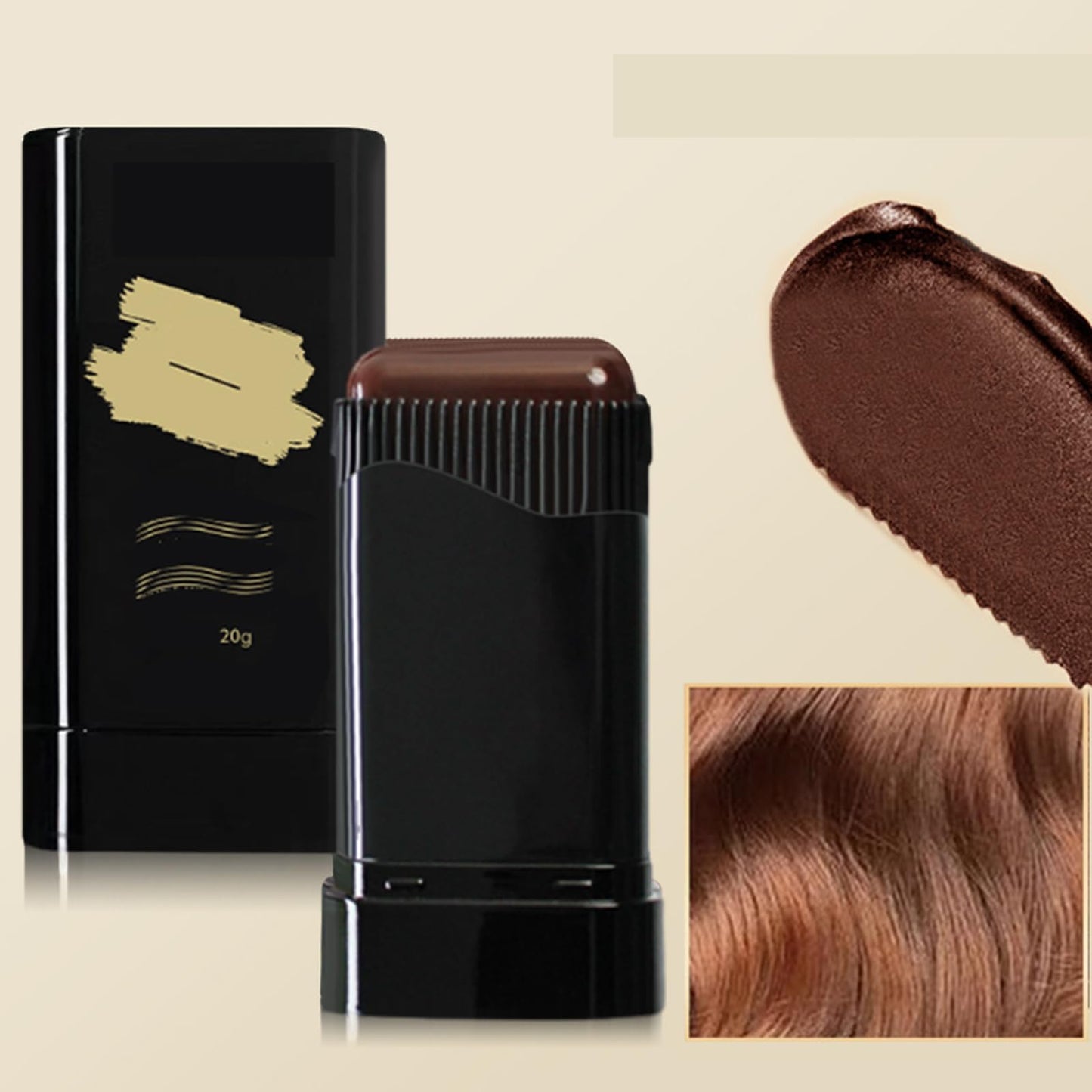 Cubrir Canas, Lápiz Para Cubrir Canas, Peine Colorante, A Tool to Temporarily Cover Gray Roots, An Easy-to-Use Hair Stick, And a Waterproof and Sweat-Resistant