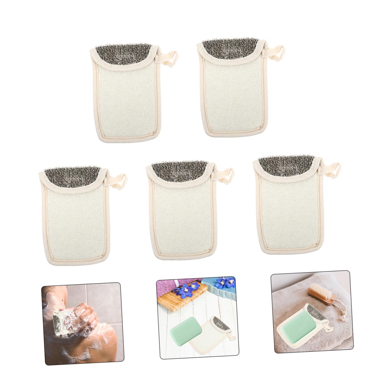 Angoily 5pcs Exfoliating Soap Net Soap Storage Pouches for and Release for Bathing and Shower Use