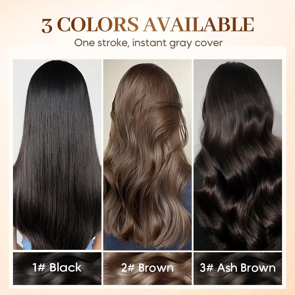 2-in-1 Hair Color Stick & Comb - Waterproof, Sweat-Proof Instant Root Touch Up for Gray Hair - Safe for Women & Men (black)