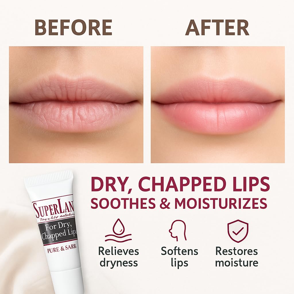 Organic Lanolin Lip Balm 3-Pack | Hydrating Lip Care for Cracked Lips & Nipple Cream