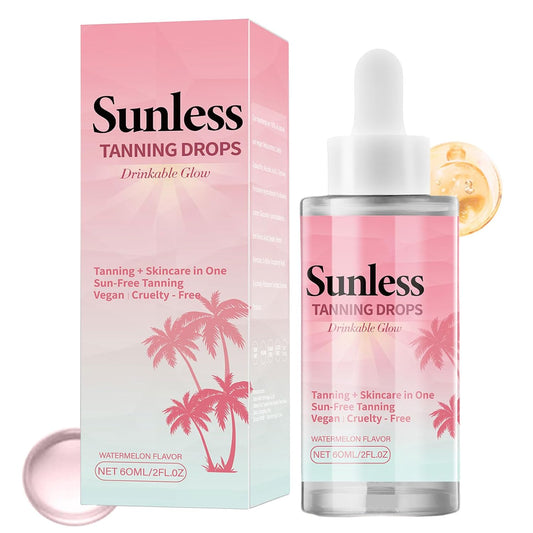 Drinkable Tanning Drops - Moisturizing Bronzing Tanner for Face & Body, 60mL
