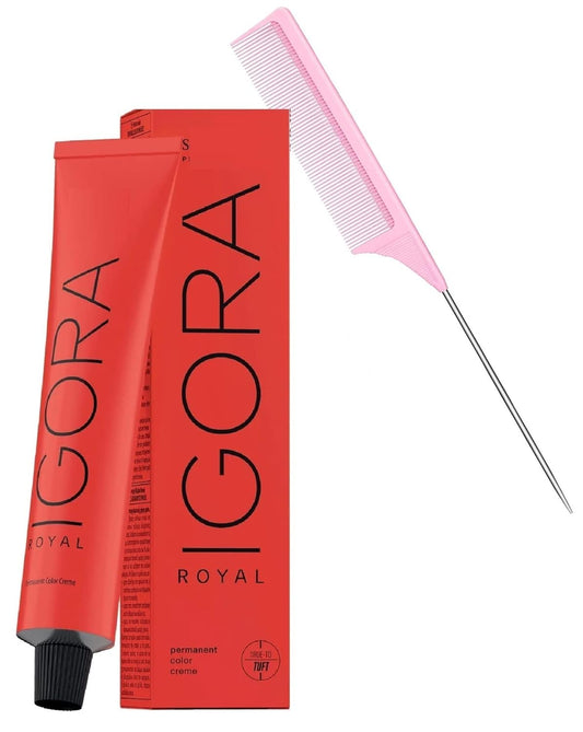 IGORA ROYAL 5-7 Light Brown Copper Permanent Hair Color Dye with Pink Comb