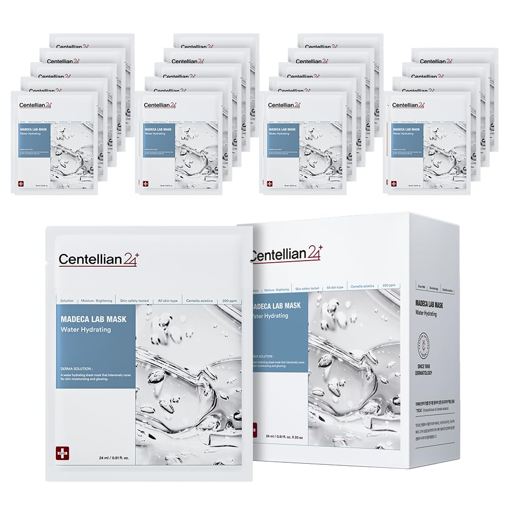 Madeca Mask 24 Pack - Wrinkle Revitalizing Face Sheet Masks with Centella Asiatica & Niacinamide for Skin Elasticity & Instant Lift