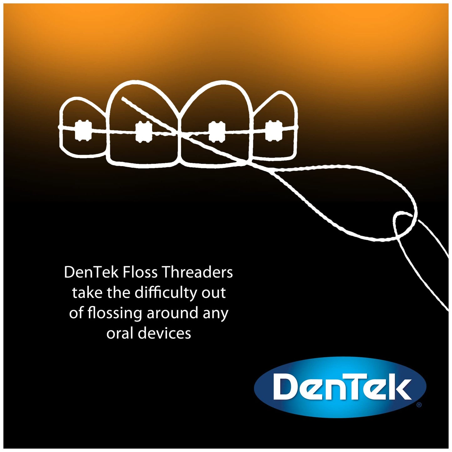 DenTek Floss Threaders | For Braces, Bridges, and Implants | 50 Count (Pack of 1)