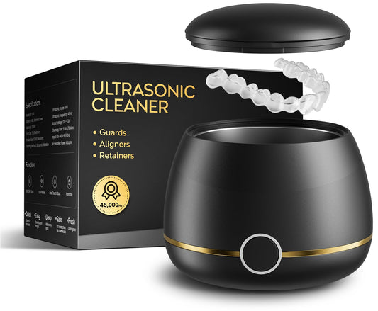 Dental Ultrasonic Retainer Cleaner Machine: Nicwell 200ML Dental Cleaning Pod for Denture, Mouth Guard, Night Guard, Braces, Tray, Aligner 45kHz Cleaner with Protection Design & Digital Timer