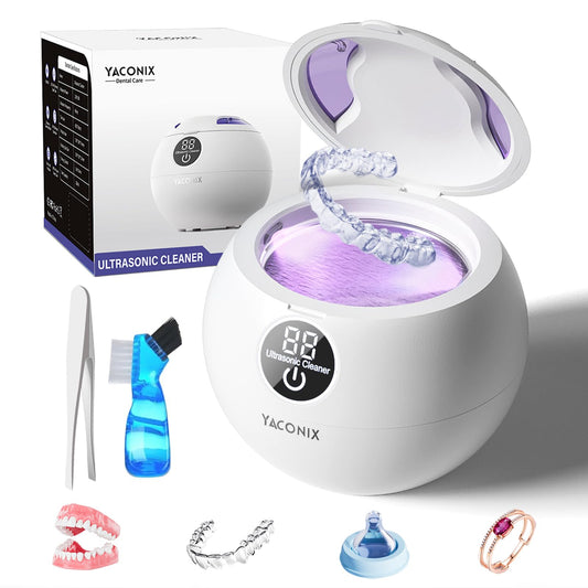 Retainer Cleaner Machine 45kHz Ultrasonic Dental Retainer Cleaner with 3 Modes and Digital Timer Mouth Guard for Retainer Clean, Denture Clean, Night Guard, Braces, Aligner, Jewelry 200ML