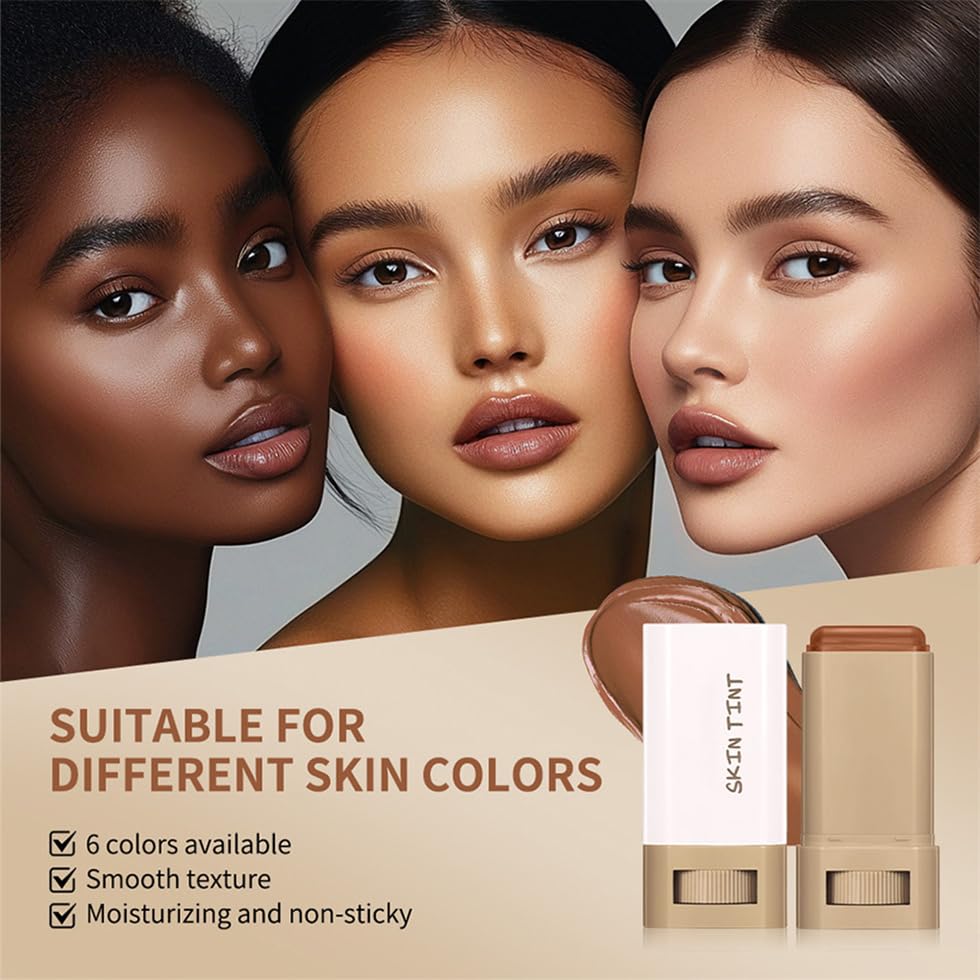 Covebalm Foundation, Skween Beauty Skin Tint, 4-in-1 Foundation Moisturizing Stick, Natural Cover Beauty Balm, Moisturizing, Locks In Moisture and Fits Skin Lightly (#03)