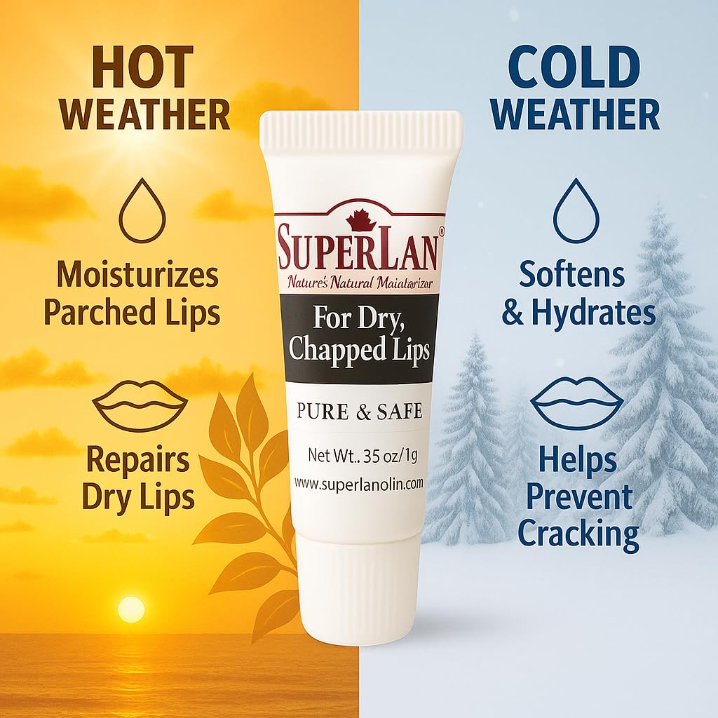 Organic Lanolin Lip Balm 3-Pack | Hydrating Lip Care for Cracked Lips & Nipple Cream