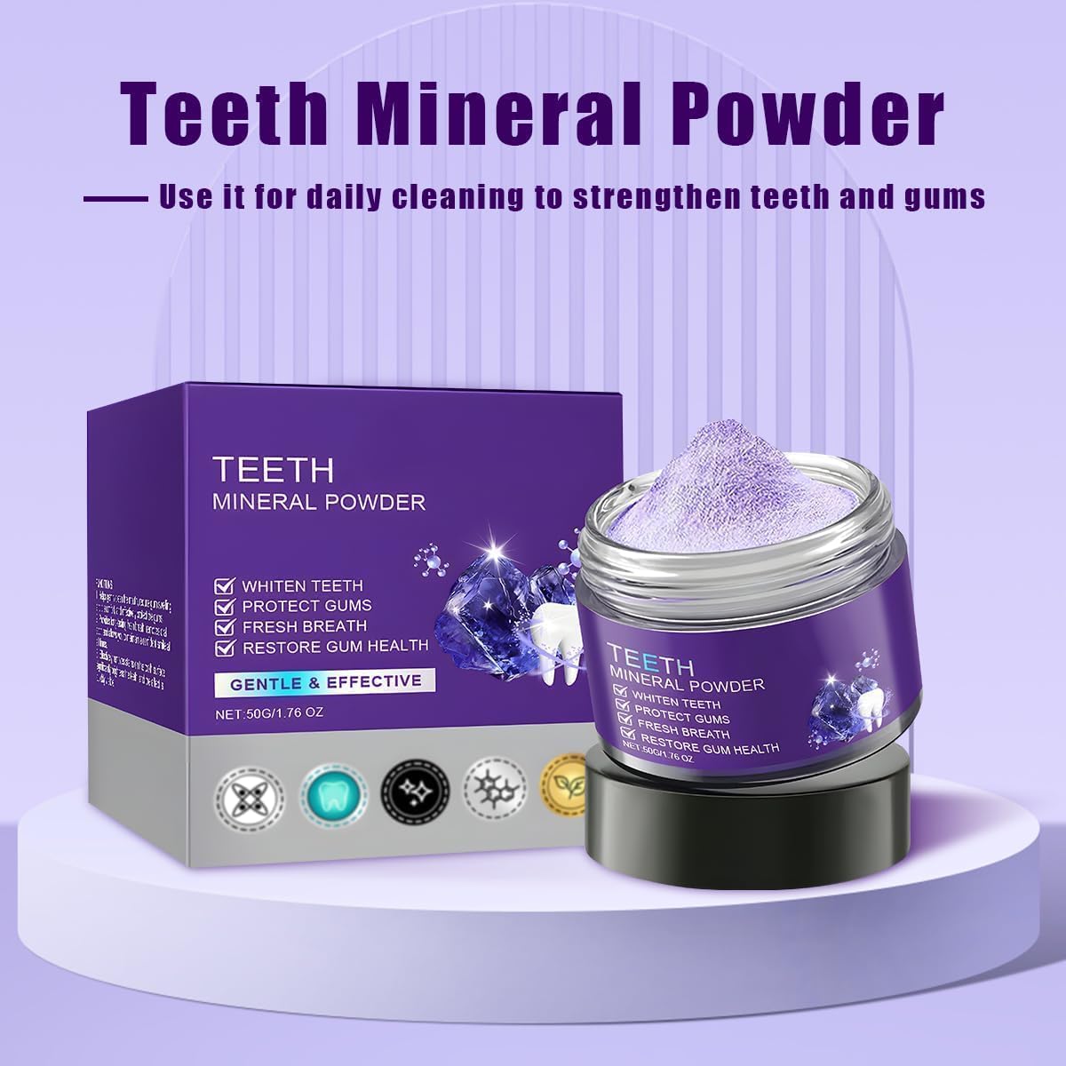 2 Pcs Teeth Restoration Mineral Powder Mineral whitening for Freshen Breath Whitening Natural Teethrestoration Powder Effective in Strengthening and Gums