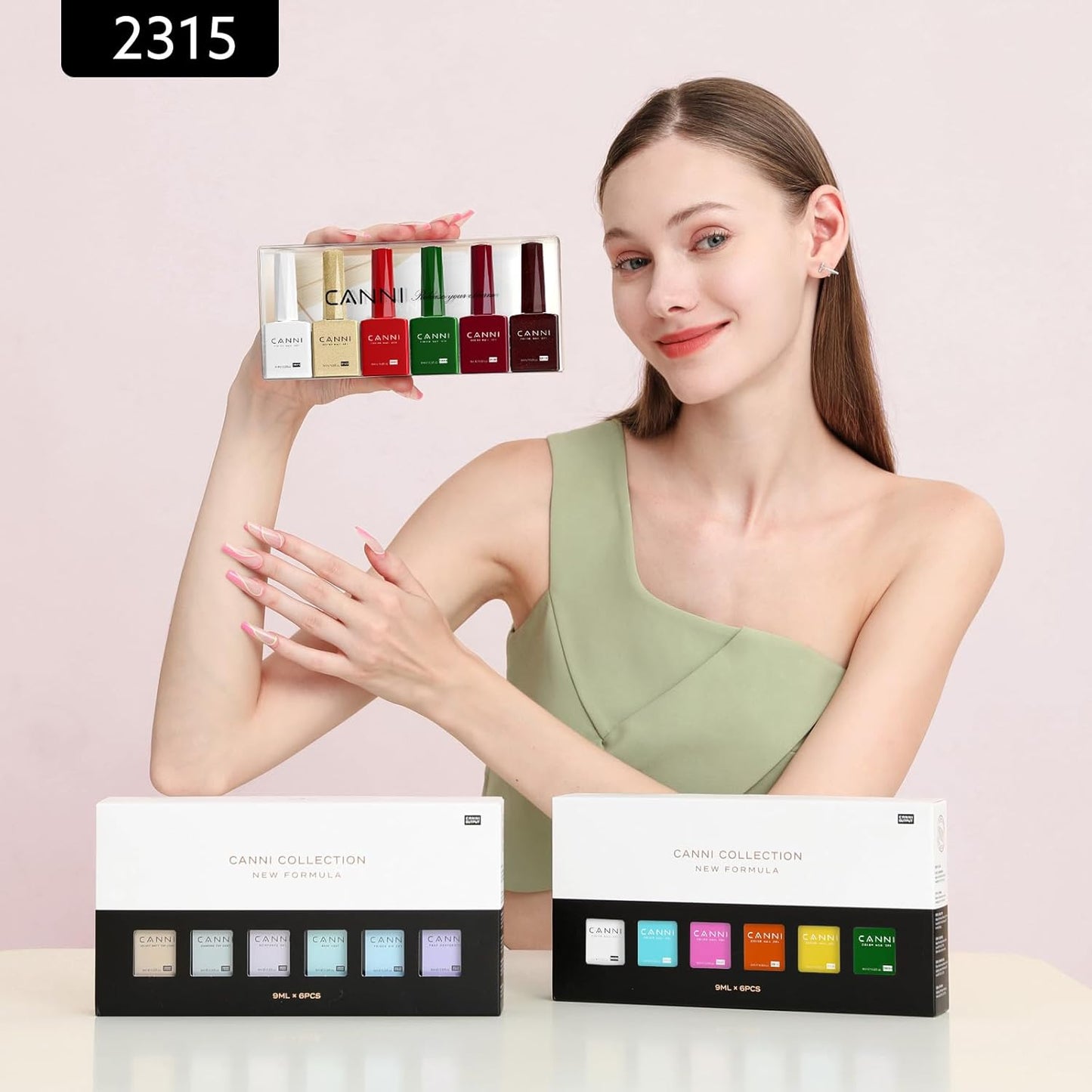 Jelly Nude Pink Gel Nail Polish Set - 6 Pcs Soak Off LED Gel Manicure Kit