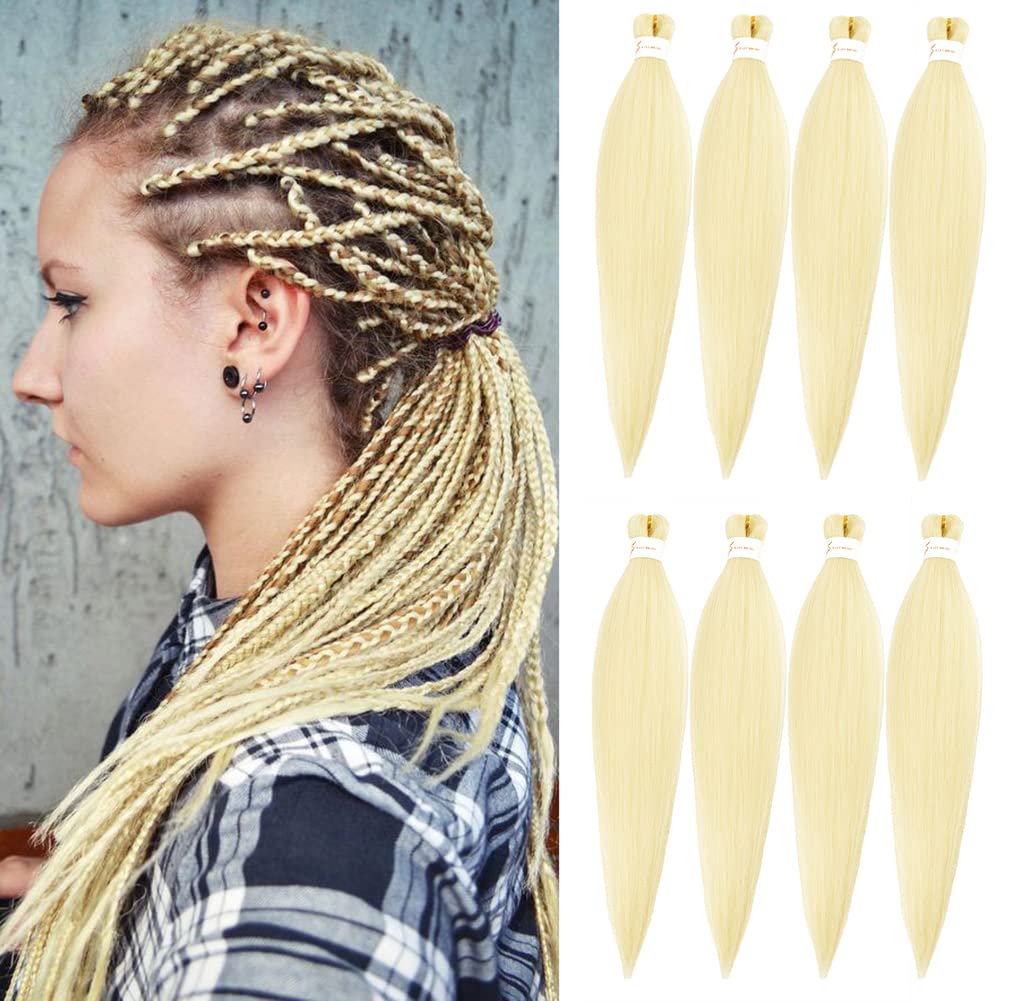 8 Packs 20-Inch Ombre Pre-Stretched Braiding Hair - Soft Yaki Texture Extensions