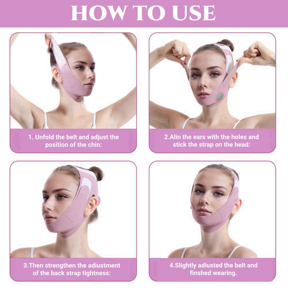 Graphene V-Line Mask Chin Up Mask V Shaped Face Mask Chin strap for sleeping,Jawline Shaper,Lilac,S