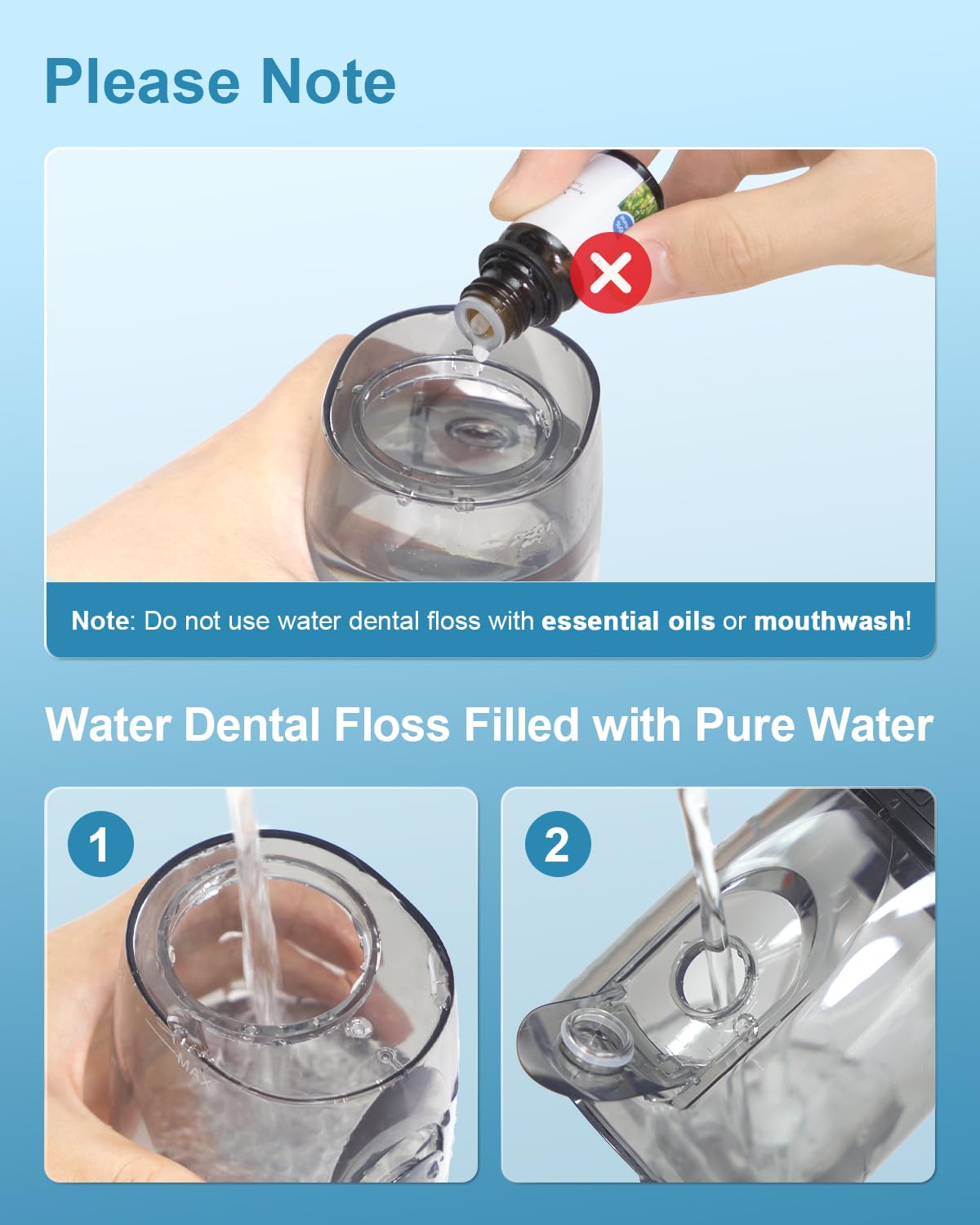 Operan Water Flosser for Teeth Cleaning Upgraded 300ml Cordless Water Dental Flossers Rechargeable Oral Irrigator with 4 Modes 4 Jet Tips IPX7 Waterproof Water Floss for Home Travel (Black)+1Pack