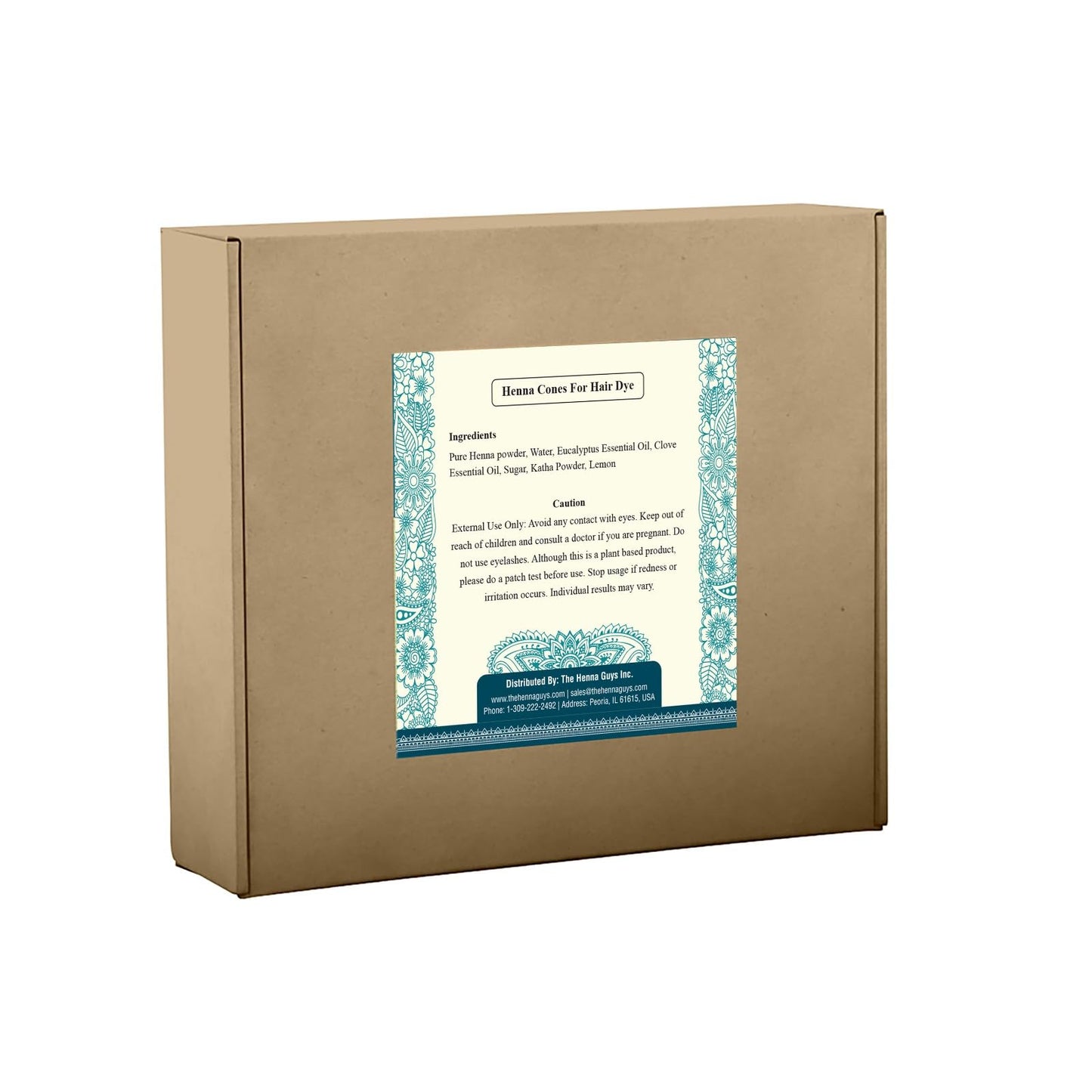 6 Pack of The Henna Guys 100% Natural Ready to Use Henna Cones For Redish Brown Hair Dye - Perfect for Spot hair coloring